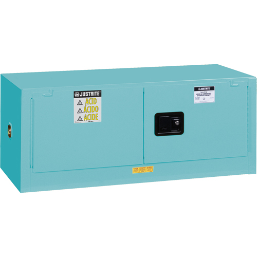 Sure-Grip&reg; EX Piggyback Corrosives/Acid Steel Safety Cabinet, 12 gal., 2 Door, 43" W x 18" H x 18" D NRZ Safety Inc.