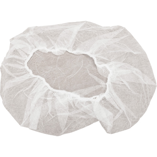 Non-Woven Bouffant Caps, Polypropylene, 21"/Large, White NRZ Safety Inc.