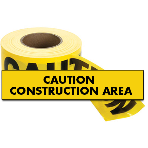 Standard Barricade Tape, English, 3" W x 1000' L, 2 mils, Black on Yellow NRZ Safety Inc.