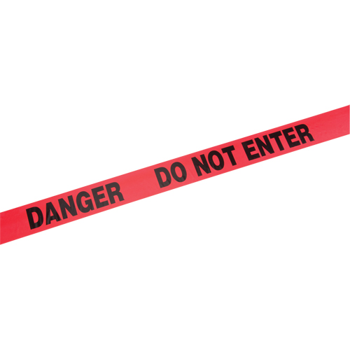 Rubans standards pour barricades, Anglais, 3" la x 1000' lo, 2 mils, Rouge NRZ Safety Inc.