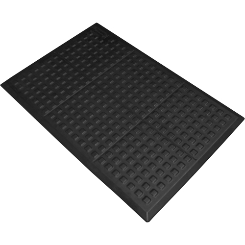 Rejuvenator&reg; Connect No. 502 for Single Workstation, Polyurethane, 2' W x 3' L, 5/8" Thick, Black NRZ Safety Inc.