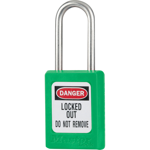 S31 Zenex Safety Padlock, Green, Keyed Different, Thermoplastic, 1-3/8" Width NRZ Safety Inc.