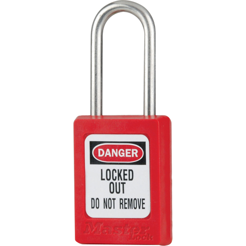 Cadenas de s&eacute;curit&eacute; S31 Zenex, Rouge, Cl&eacute;s diff&eacute;rentes, Thermoplastique, Largeur de 1-3/8" NRZ Safety Inc.