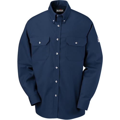Chemises de luxe r&eacute;sistantes aux flammes Cool Touch 2 &agrave; devant boutonn&eacute;, Petit, Bleu marin NRZ Safety Inc.