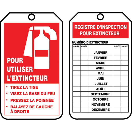 &eacute;tiquettes de s&eacute;curit&eacute; d'inspection et de contr&ocirc;le de l'&eacute;tat de l'&eacute;quipement, Papier cartonn&eacute;, 3-1/8" la x 5-7/8" h, Français NRZ Safety Inc.