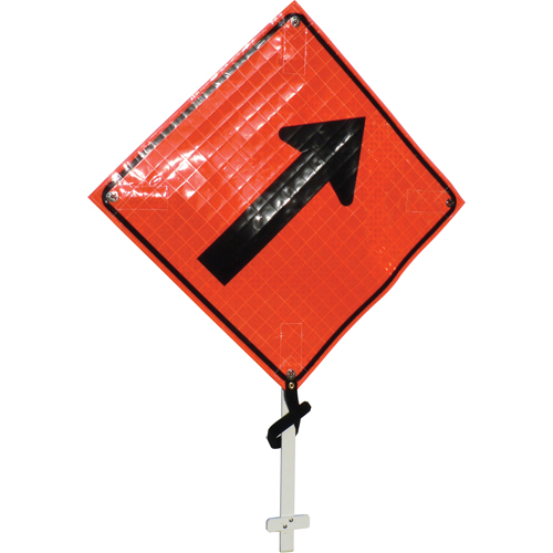 Right Diagonal Arrow Pole Sign, 24" x 24", Vinyl, Pictogram NRZ Safety Inc.
