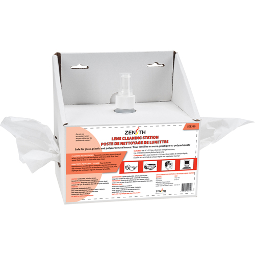 Poste de nettoyage jetables pour lentilles, Carton, 8" lo x 4" p x 8" h NRZ Safety Inc.