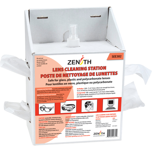 Poste de nettoyage jetables pour lentilles, Carton, 8" lo x 5" p x 12-1/2" h NRZ Safety Inc.