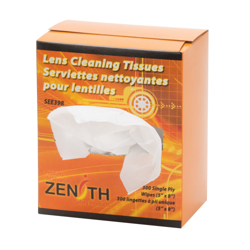 Serviettes nettoyantes pour lentilles, 5" x 8", 300 /pqt. NRZ Safety Inc.