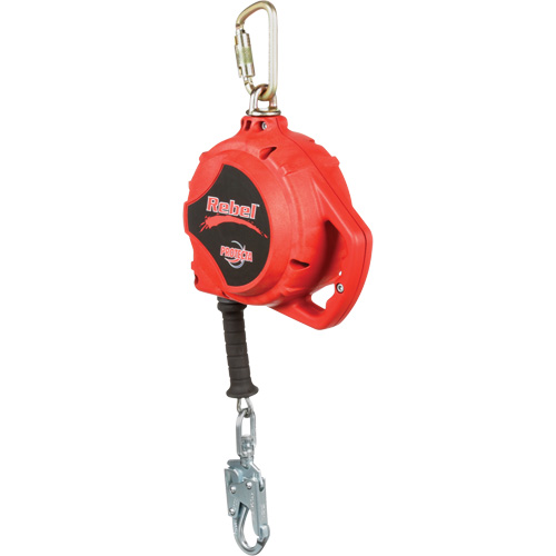 Cordage de s&eacute;curit&eacute; autor&eacute;tractable Rebel, 33', Acier galvanis&eacute;, Pivotant NRZ Safety Inc.