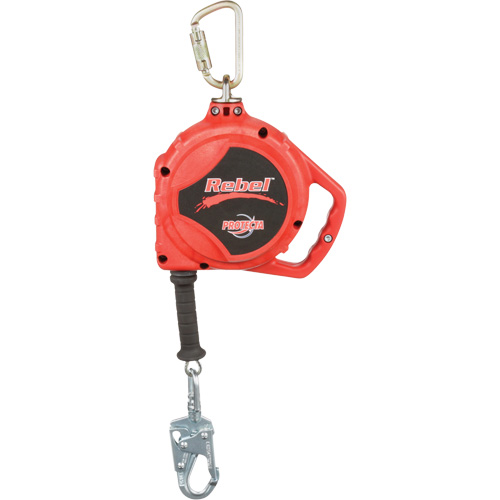 Cordage de s&eacute;curit&eacute; autor&eacute;tractable Rebel, 33', Acier galvanis&eacute;, Pivotant NRZ Safety Inc.