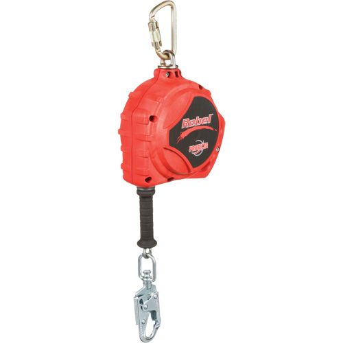 Cordage de s&eacute;curit&eacute; autor&eacute;tractable Rebel, 33', Acier galvanis&eacute;, Pivotant NRZ Safety Inc.