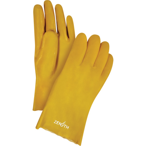 Smooth Finish Gloves, Size Large, 12" L, PVC, Interlock Inner Lining, 47-mil NRZ Safety Inc.