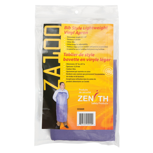 Lightweight Apron, Vinyl, 45" L x 36" W, Blue NRZ Safety Inc.