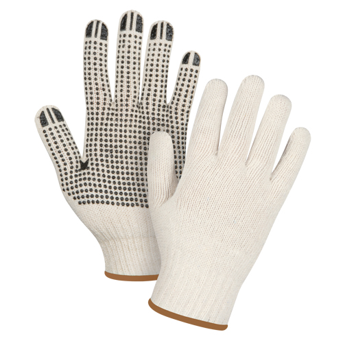 Heavyweight Dotted String Knit Gloves, Poly/Cotton, Single Sided, 7 Gauge, Large NRZ Safety Inc.