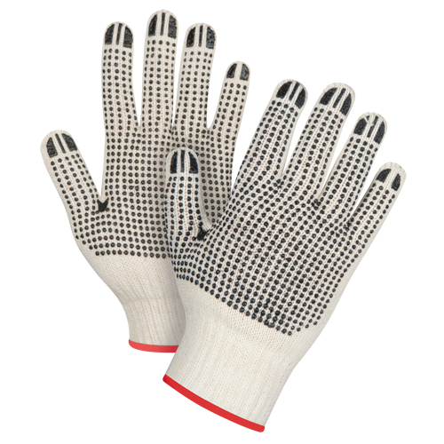 Heavyweight Double-Sided Dotted String Knit Gloves, Poly/Cotton, Double Sided, 7 Gauge, Small NRZ Safety Inc.