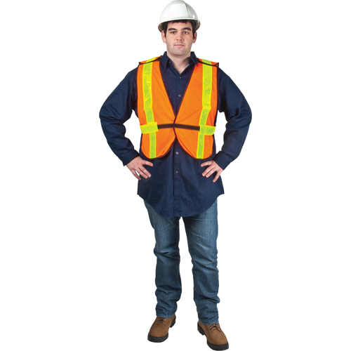 Standard-Duty Safety Vest, High Visibility Orange, 2X-Large, Polyester NRZ Safety Inc.