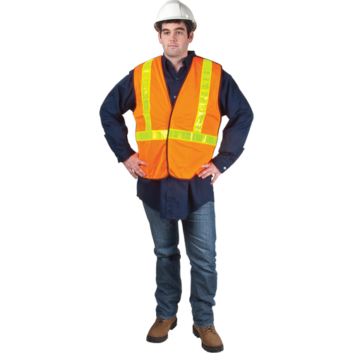5-Point Tear-Away Traffic Safety Vest, High Visibility Orange, X-Large, Polyester NRZ Safety Inc.