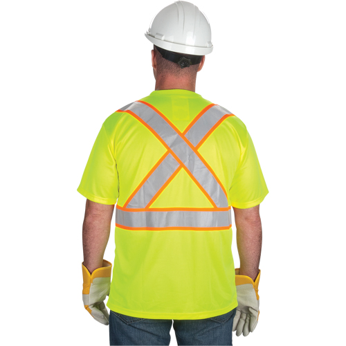 T-shirt conforme &agrave; la CSA, Polyester, T-Grand, Jaune lime haute visibilit&eacute; NRZ Safety Inc.