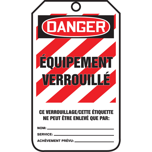 Lockout Tags, Cardstock, 3-3/8" W x 5-7/8" H, French NRZ Safety Inc.