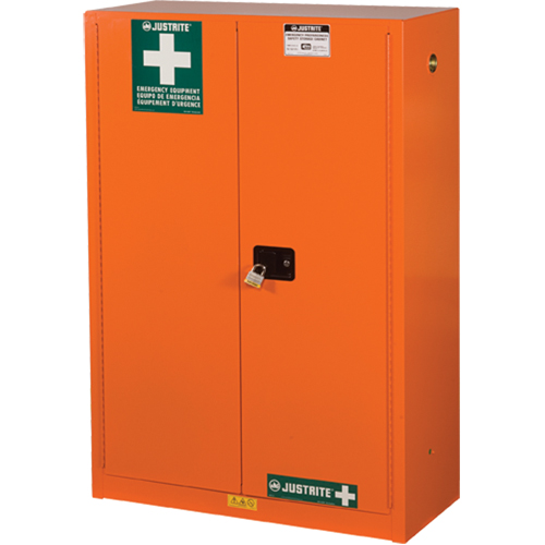 Armoires de rangement pour pr&eacute;paration aux situations d'urgence, Acier, 4 Tablettes, 65" h x 43" la x 18" P, Orange NRZ Safety Inc.