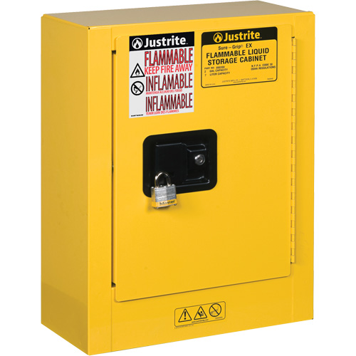 Sure-Grip&reg; EX Mini Flammable Safety Cabinet, 2 Gal., 1 Door, 17" W x 22" H x 8" D NRZ Safety Inc.
