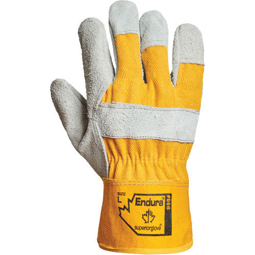 Gants d'ajusteur Endura, Grand, Paume en Cuir refendu, Doublure en Coton NRZ Safety Inc.