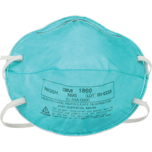 Respirateur 1860 contre les particules pour les soins de la sant&eacute;, N95, Certifi&eacute; NIOSH NRZ Safety Inc.