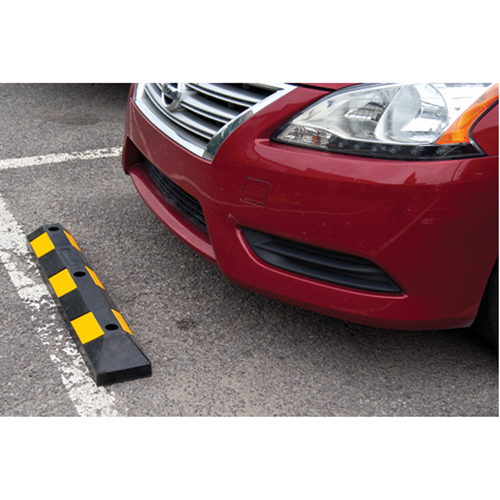 Butoir pour espace de stationnement, Caoutchouc, 3' l, Noir/Jaune NRZ Safety Inc.
