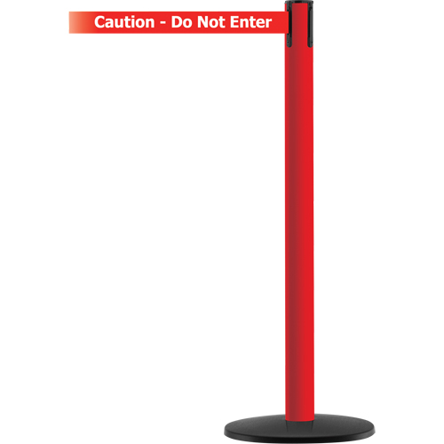 Advance TensaBarrier&reg; Barrier Post, Steel, 36" H, White/Red Tape, 7.5' Tape Length NRZ Safety Inc.