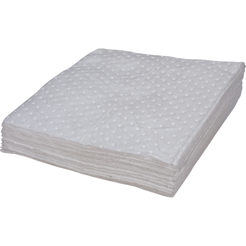 Feuilles absorbantes li&eacute;es de premi&egrave;re qualit&eacute;, Huile seulement, 15" x 17", 8 gal. d'absorption NRZ Safety Inc.
