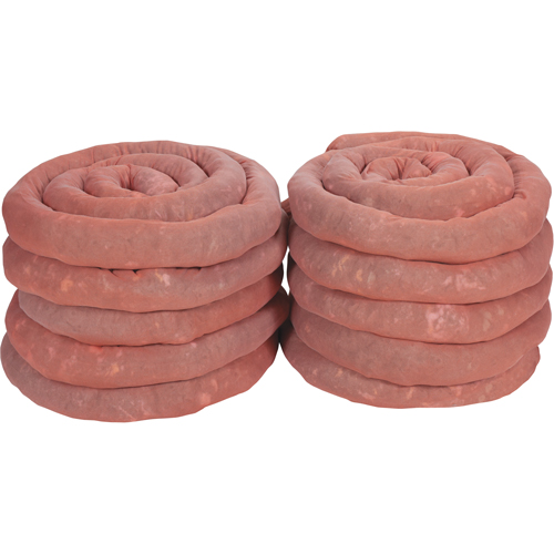Remblais tubulaires absorbants, Mati&egrave;res dangereuses, Absorption 45 gal., 3" la x 10' lo, Pqt de 10 NRZ Safety Inc.