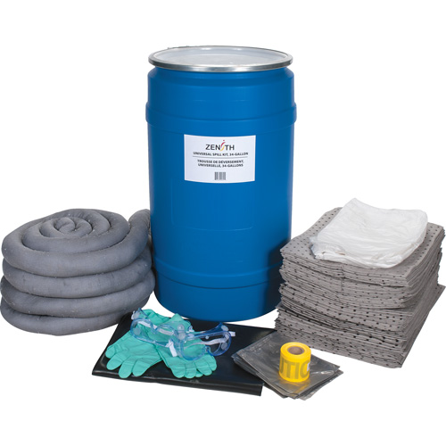 Trousse de d&eacute;versements &agrave; grande capacit&eacute;, Universel, Baril, Absorbance de 30 gal. US NRZ Safety Inc.