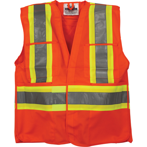 Veste de s&eacute;curit&eacute; pour la circulation, Orange haute visibilit&eacute;, Moyen/Petit, Polyester NRZ Safety Inc.
