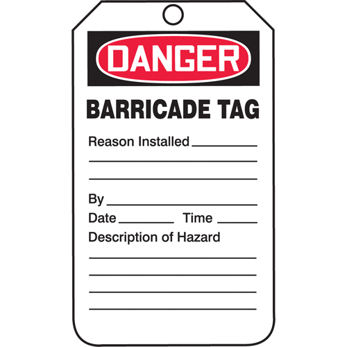 Safety Tags, Plastic, 3-1/4" W x 5-3/4" H, English NRZ Safety Inc.