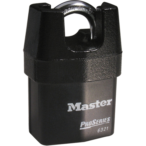 ProSeries&reg; Shrouded Padlock, Black, Keyed Different, Laminated Steel, 2-3/8" Width NRZ Safety Inc.
