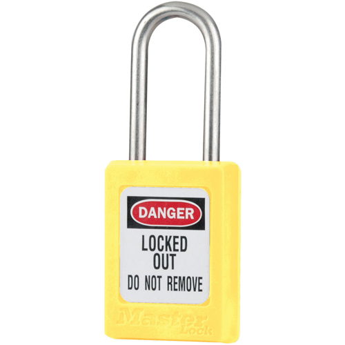 S31 Zenex Safety Padlock, Yellow, Keyed Different, Thermoplastic, 1-3/8" Width NRZ Safety Inc.