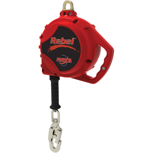 Cordage de s&eacute;curit&eacute; autor&eacute;tractable Rebel, 20', Acier galvanis&eacute;, Pivotant NRZ Safety Inc.