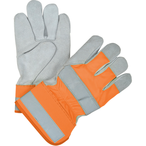 Gants d'ajusteur haute visibilit&eacute; de premi&egrave;re qualit&eacute;, Grand, Paume en Cuir de vache refendu, Doublure en Thinsulate NRZ Safety Inc.