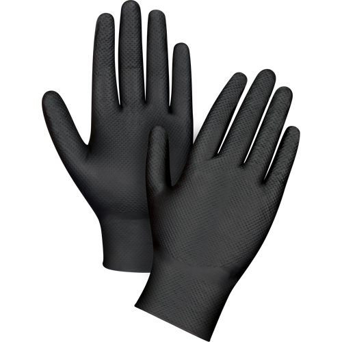 Heavyweight Tactile Grip Examination Gloves, X-Small, Nitrile, 8-mil, Powder-Free, Black NRZ Safety Inc.