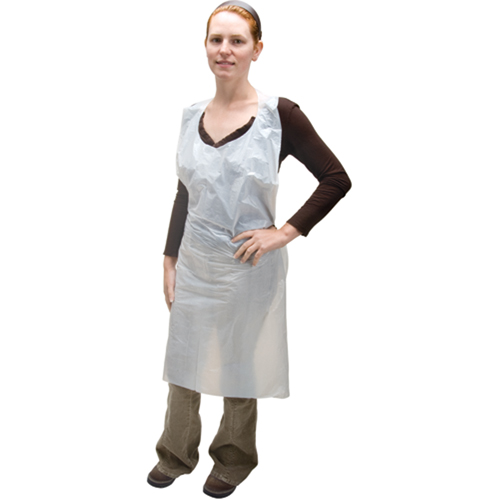 Polyethylene Aprons, Polyethylene, White, 35" W x 46" L NRZ Safety Inc.