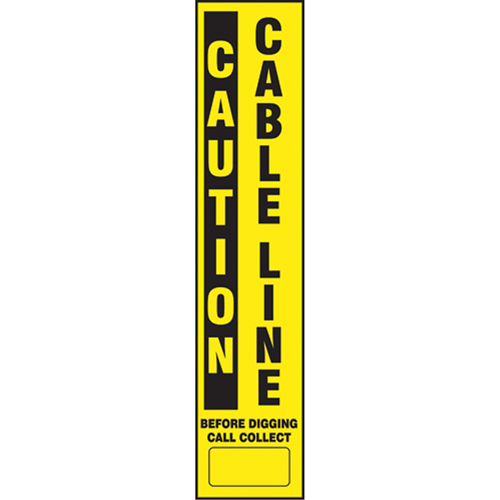 Flexible Marker Stake Decals - Caution Cable Line NRZ Safety Inc.