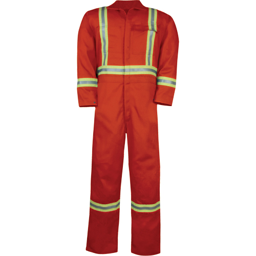 Unlined Hi-Vis Coveralls, Size Small, Orange NRZ Safety Inc.