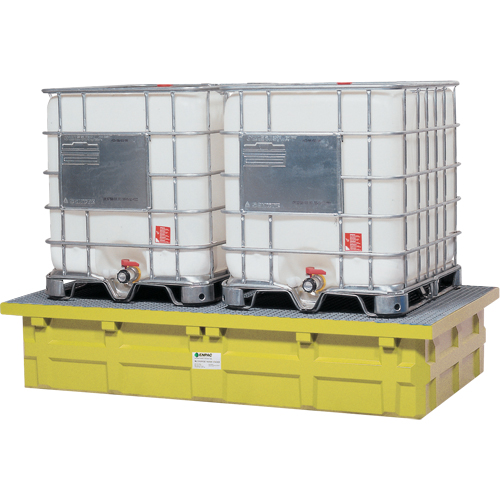 Double IBC Low-Top Without Drain, 385 US gal. Spill Capacity, 110" x 55" x 20" NRZ Safety Inc.