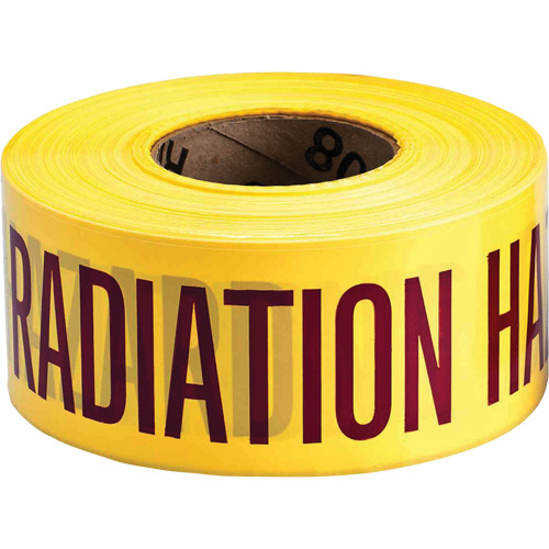 Barricade Tape, English, 3" W x 1000' L, 3 mils, Magenta on Yellow NRZ Safety Inc.