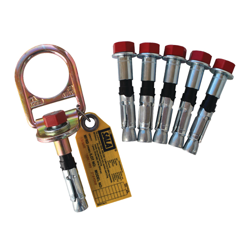 Ancrage avec anneau en D et boulons pour b&eacute;ton, Boulonn&eacute;/B&eacute;ton, Usage Temporaire NRZ Safety Inc.