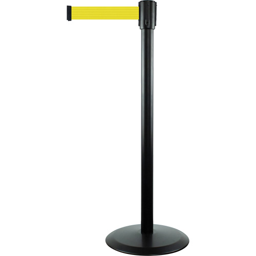 Montant pour barri&egrave;re Slimline TensaBarrier, Acier, 38" h, Ruban Jaune, Longueur du ruban 7,5' NRZ Safety Inc.