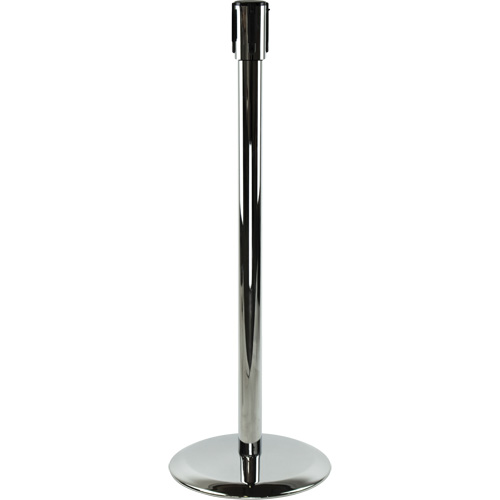 Slimline TensaBarrier&reg; Receiver Post, 38" High, Polished Chrome NRZ Safety Inc.