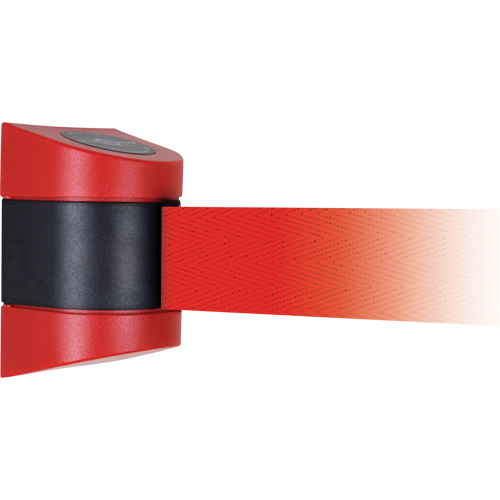 Unit&eacute;s murales Tensabarrier, Plastique, Fixation par vis, 15', Ruban Rouge NRZ Safety Inc.