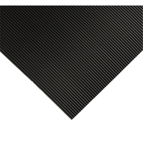 Corrugated Switchboard Matting No.702, 3' W x 10' L, 1/4" Thickness, Black, PVC NRZ Safety Inc.